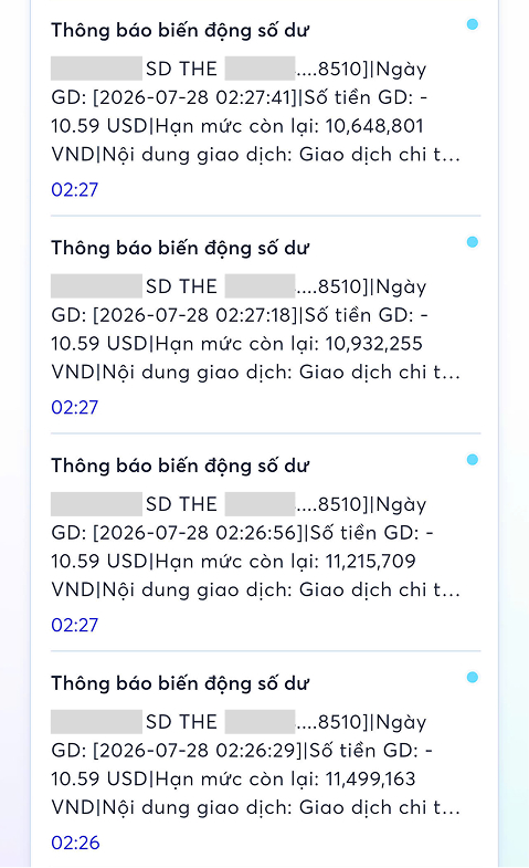 Card attack - account drain